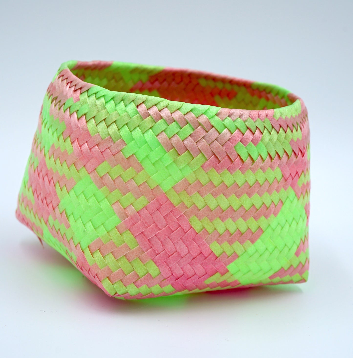 Neon Handwoven XS Basket-Planter - Square base