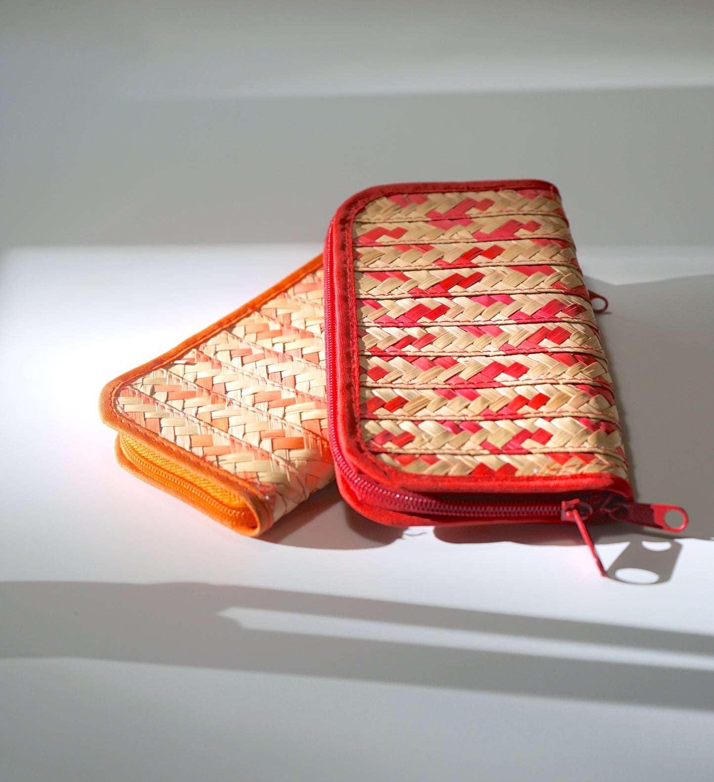 Handwoven Palm Wallet with Zipper