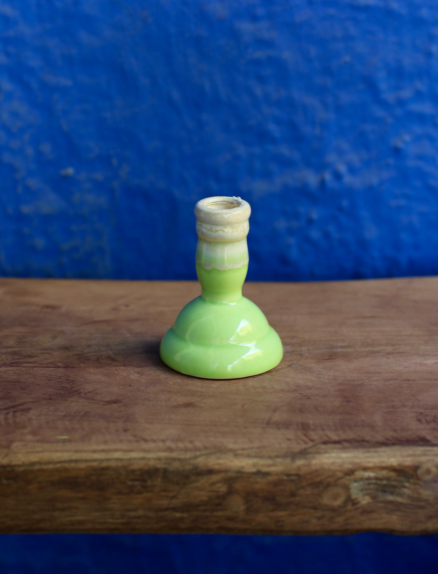 Green Ceramic Candlestick