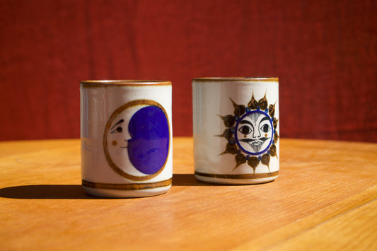 Cermaic Sun & Moon Cups - Set of Two