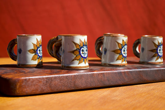 Ceramic Sun Copitas with Handle - Set of Two