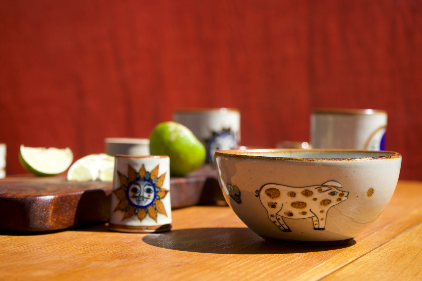 Hand-Painted Pig Bowl