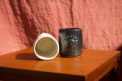 Black & White Ceramic Sun Cups - Set of Two