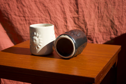 Black & White Ceramic Sun Cups - Set of Two