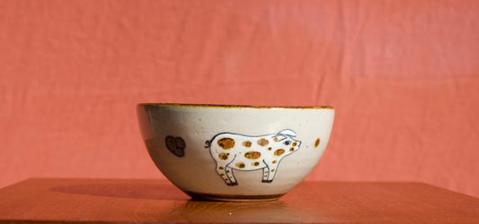 Hand-Painted Pig Bowl