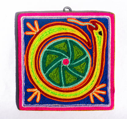 Colorful Huichol Yarn Painting - Medium