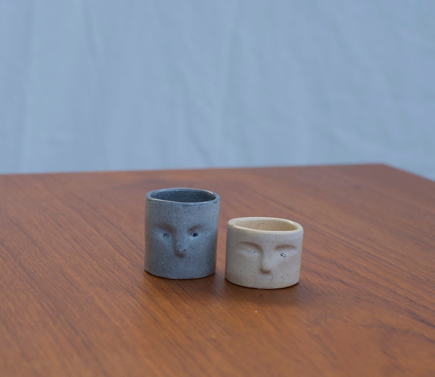 Tiny Ceramic Faces - Set of Two