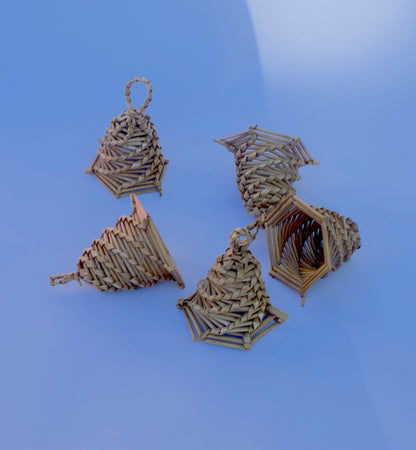 Vintage Handwoven Wicker Ornaments