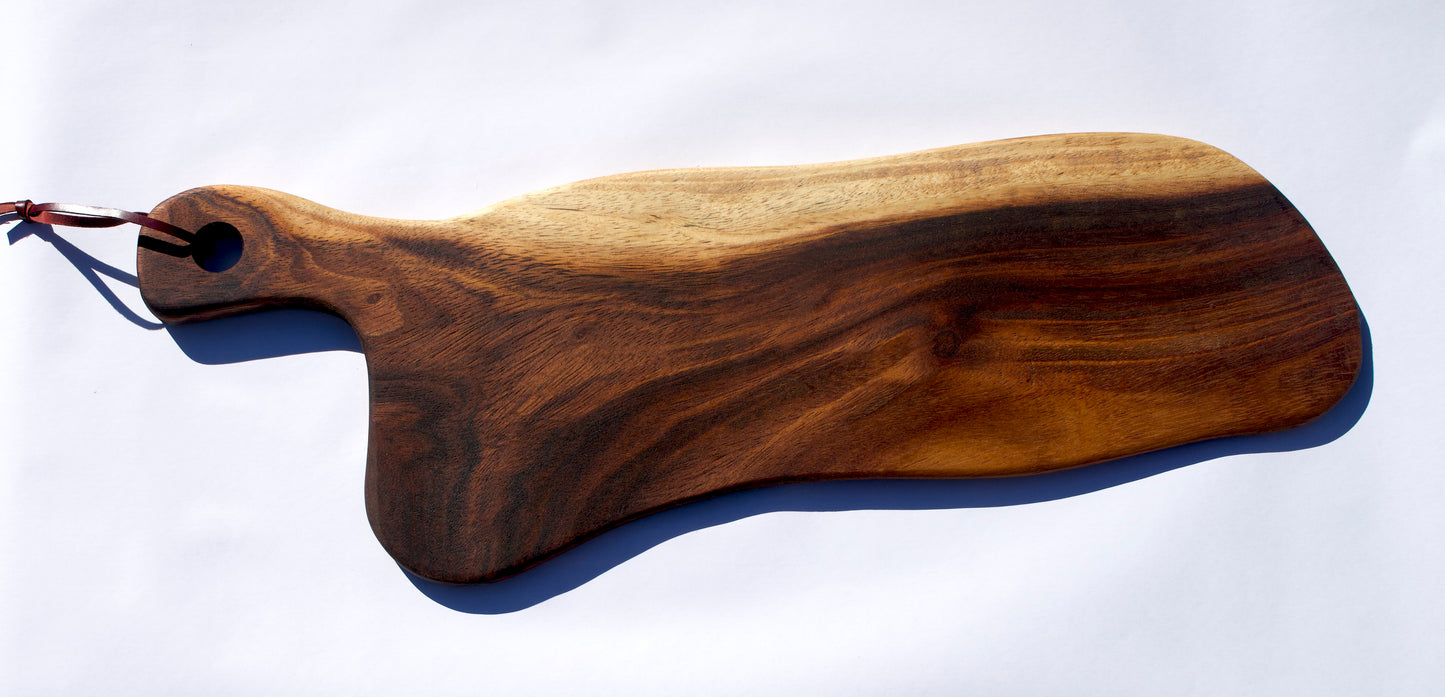 Asymmetrical Hand-Carved Serving Board