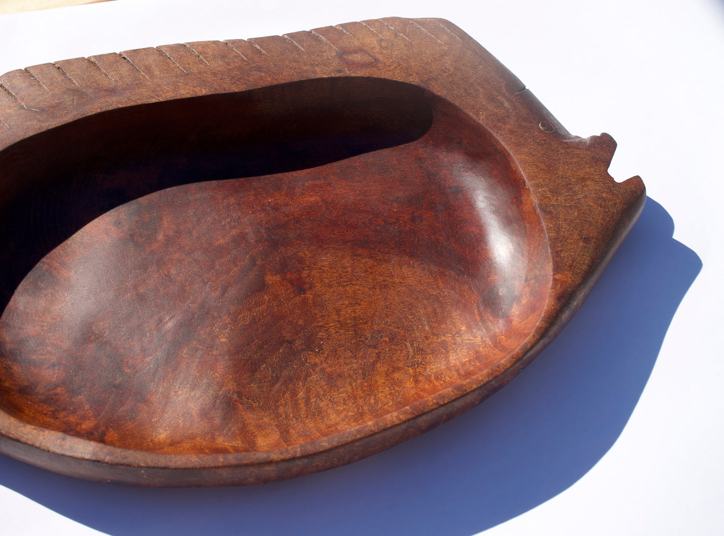 Vintage Hand-Carved Teak Fish Tray