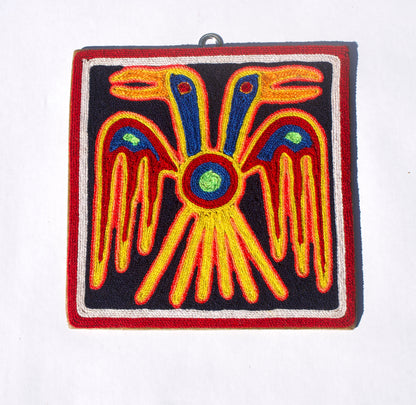 Colorful Huichol Yarn Painting - Medium