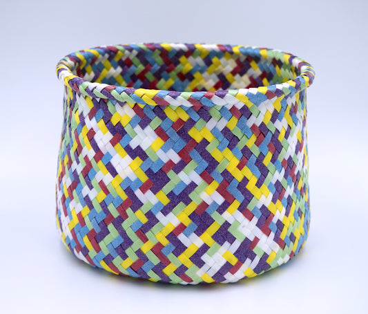Multicolored Woven Basket - Planter