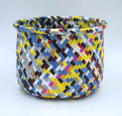 Multicolored Woven Basket - Planter