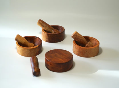 Hand-Carved Wooden Molcajete