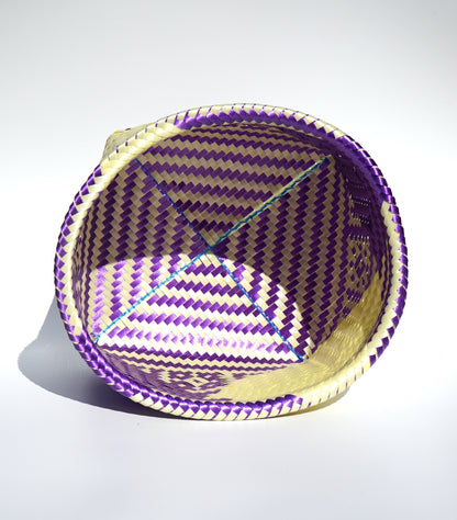 Purple & Cream Handwoven Basket-Planter