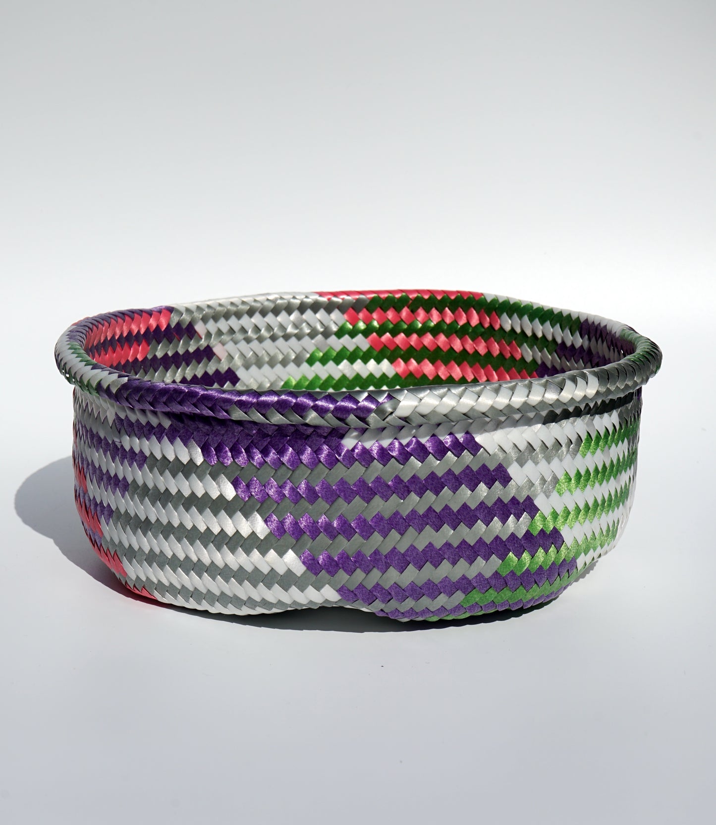 Neon Handwoven Basket-Planter - Wide