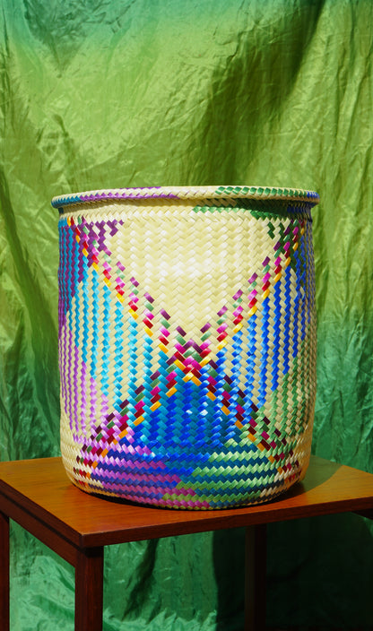 Neon Handwoven Large Basket-Planter