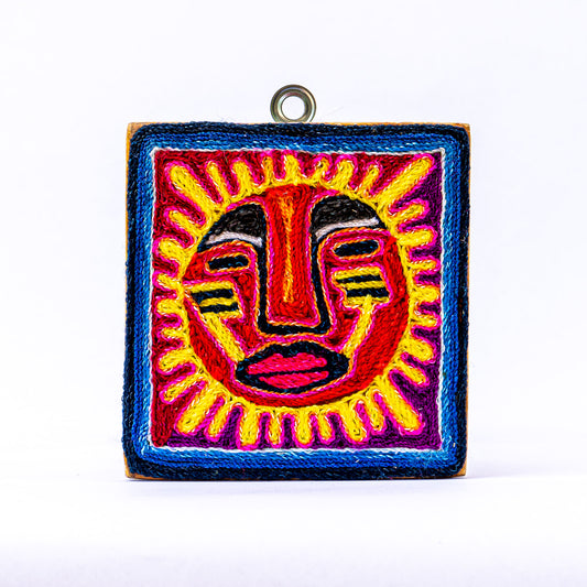 Colorful Huichol Yarn Painting - Small