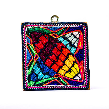 Colorful Huichol Yarn Painting - Small