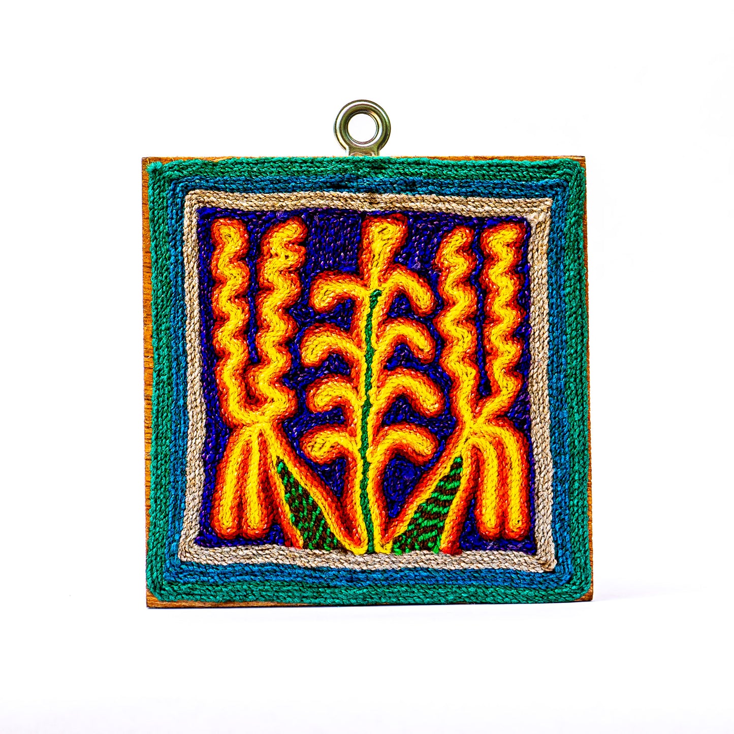 Colorful Huichol Yarn Painting - Small