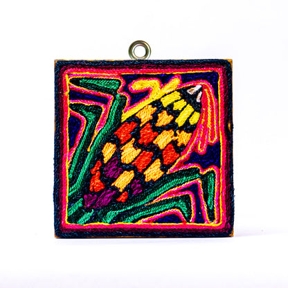 Colorful Huichol Yarn Painting - Small