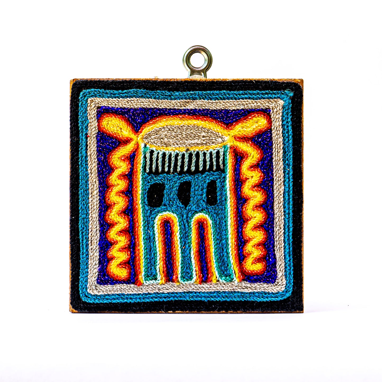 Colorful Huichol Yarn Painting - Small