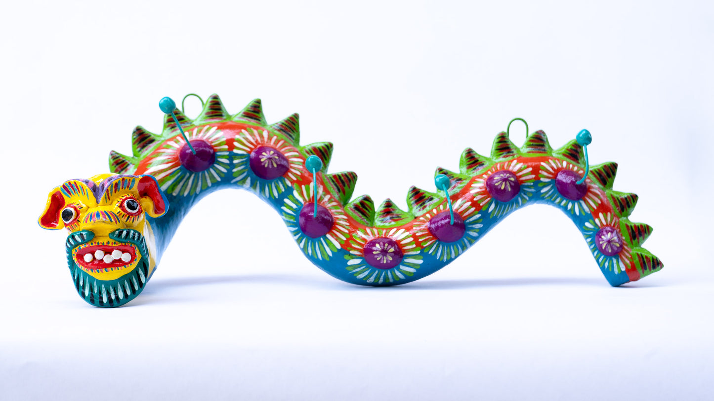 Trippy Snake Folk Art Wall Hook