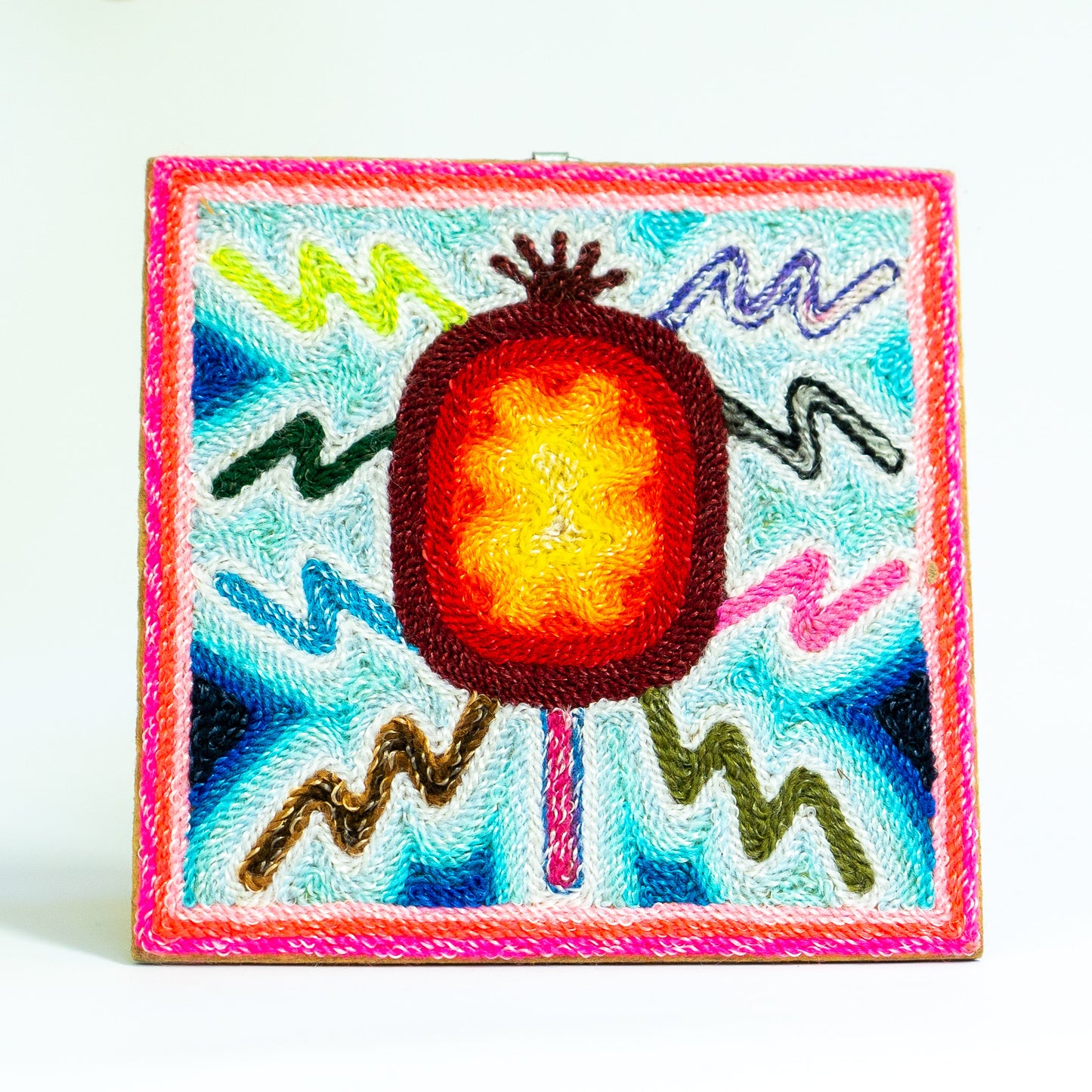 Colorful Huichol Yarn Painting - Small