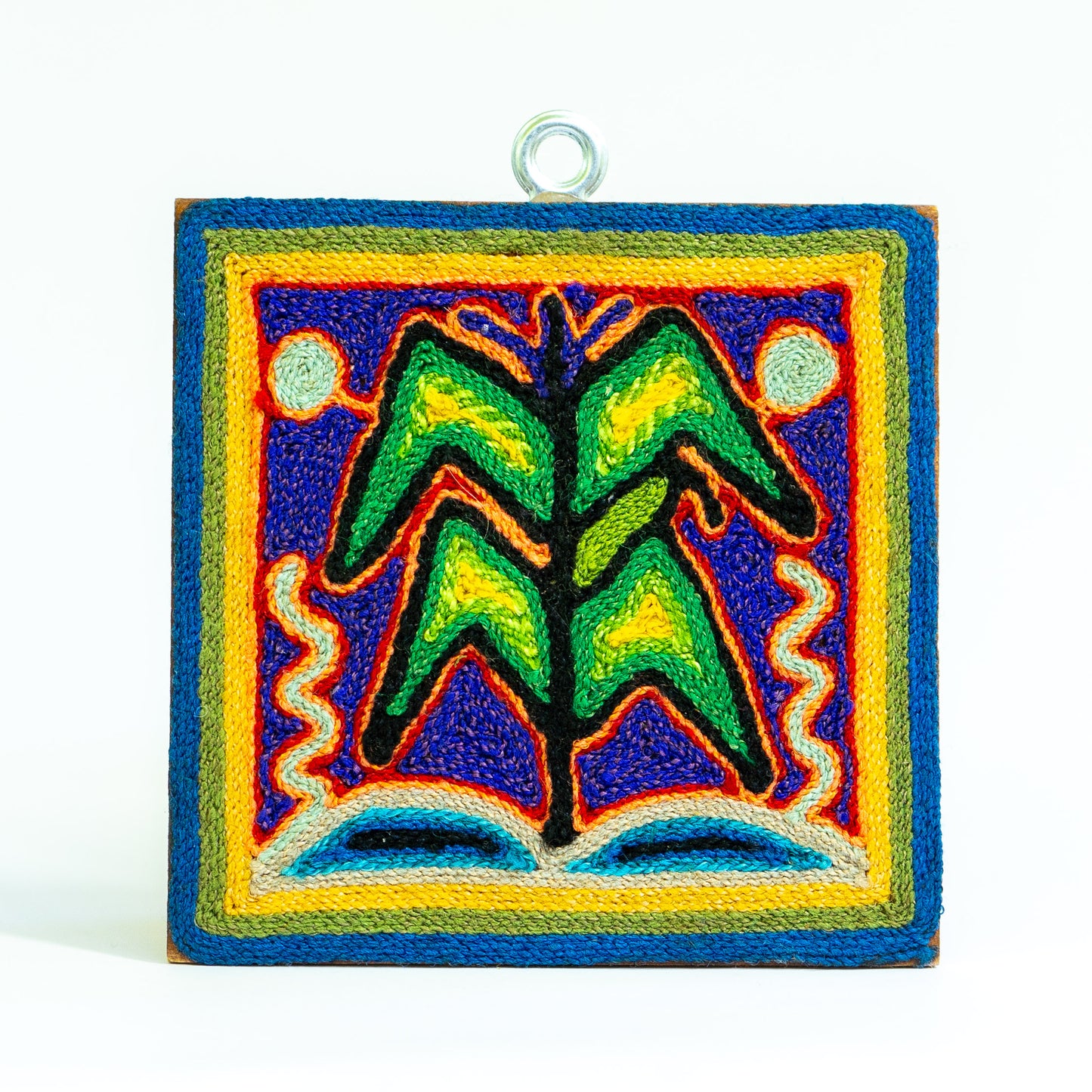 Colorful Huichol Yarn Painting - Small