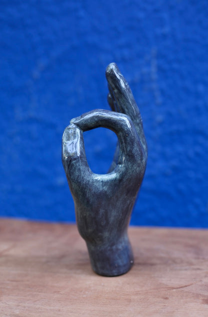 OK! Blue Ceramic Hand with Incense Holder