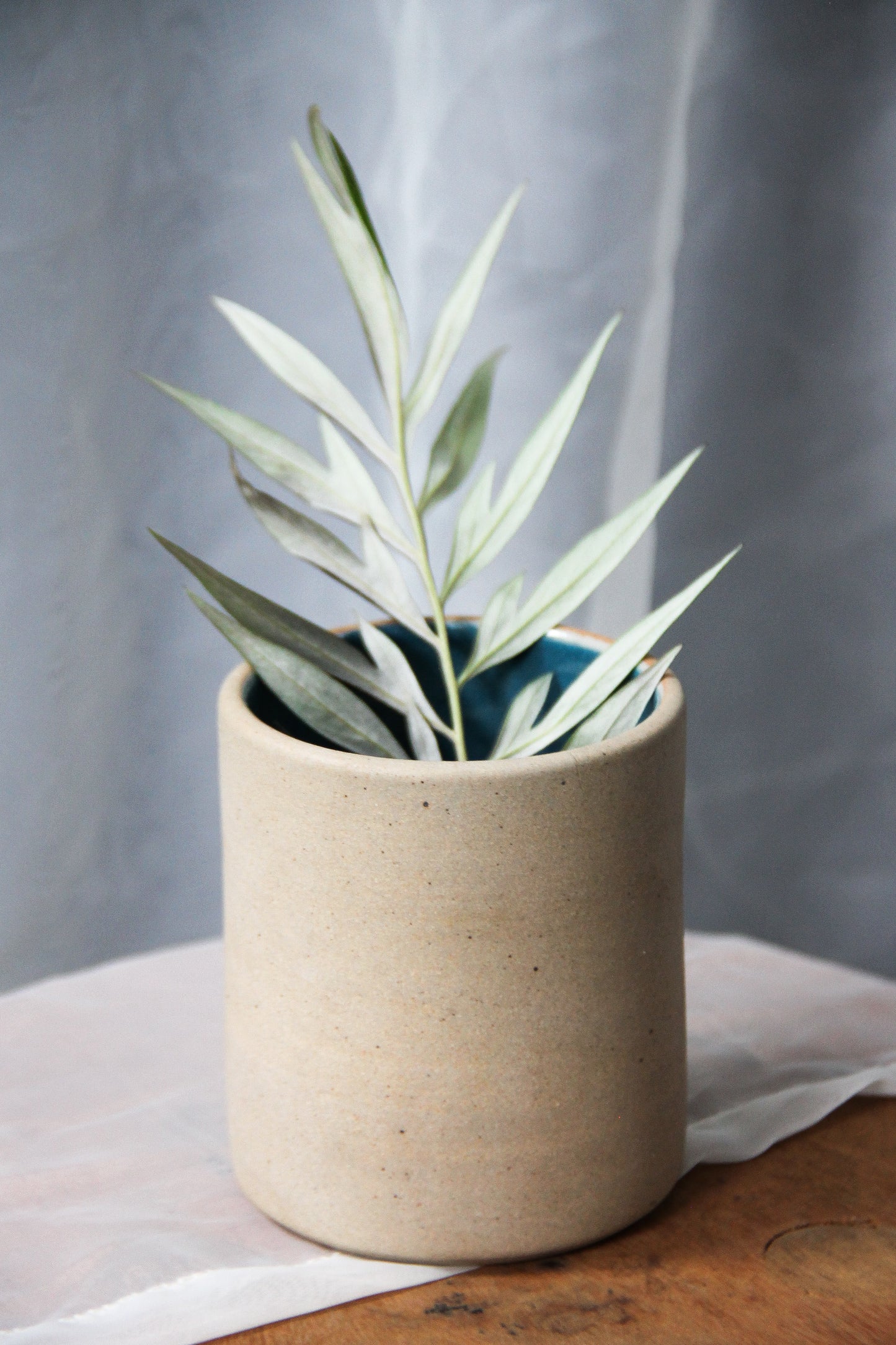 Two Toned Ceramic Blue and Cream Mug