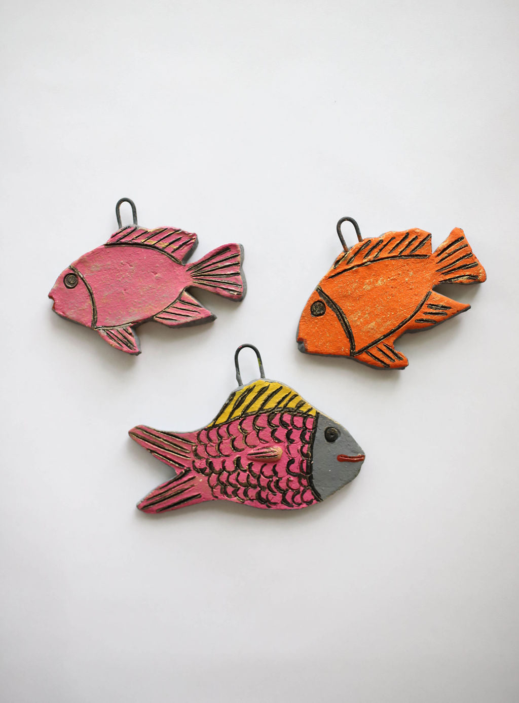 Rainbow Fish Tile with Hooks