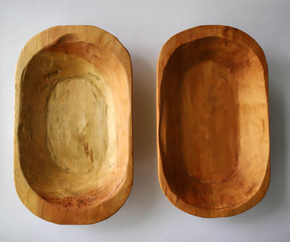 Hand Carved Oval Wooden Tray - Small