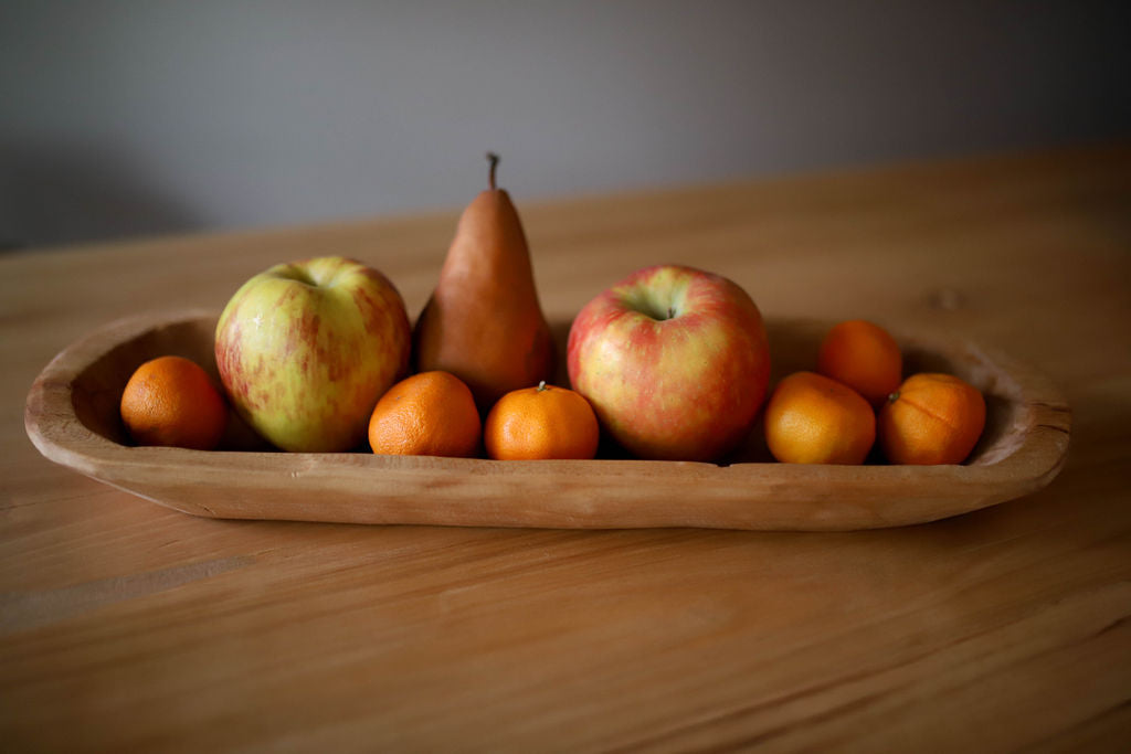 Hand Carved Long & Narrow Wooden Tray