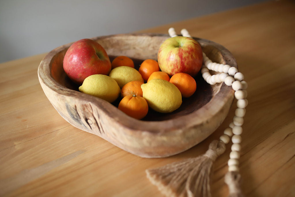 Hand Carved Oval Wooden Tray