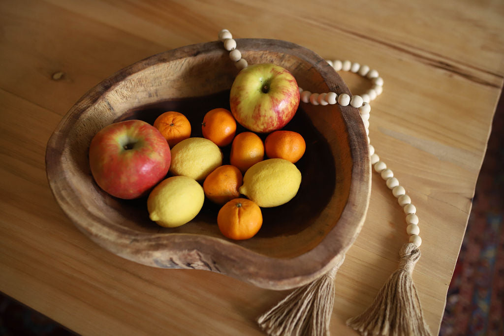 Hand Carved Oval Wooden Tray