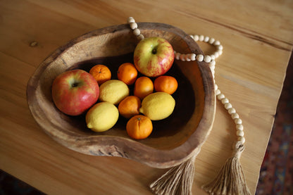 Hand Carved Oval Wooden Tray