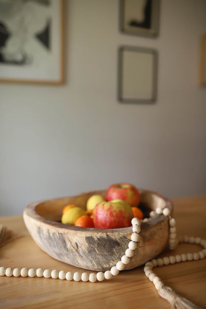 Hand Carved Oval Wooden Tray