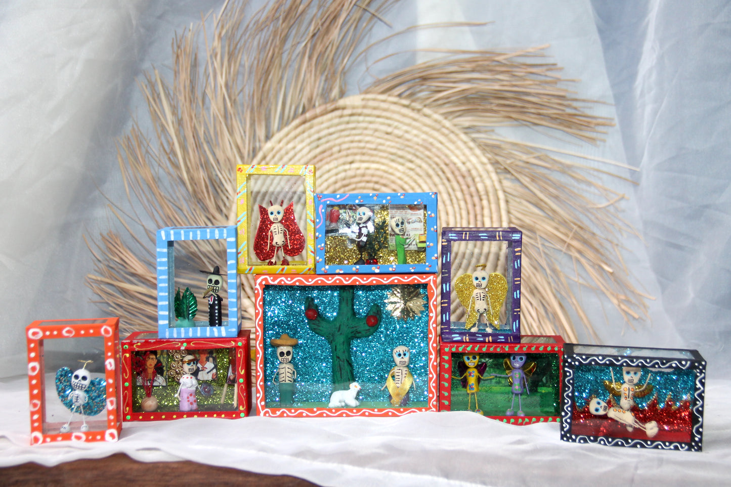 Hand-painted Nichos (Glass Shadowbox Scenes)