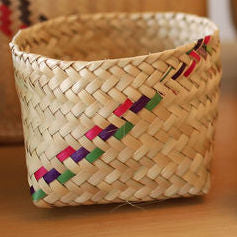 Handwoven Colorful Natural Palm Basket-Planter