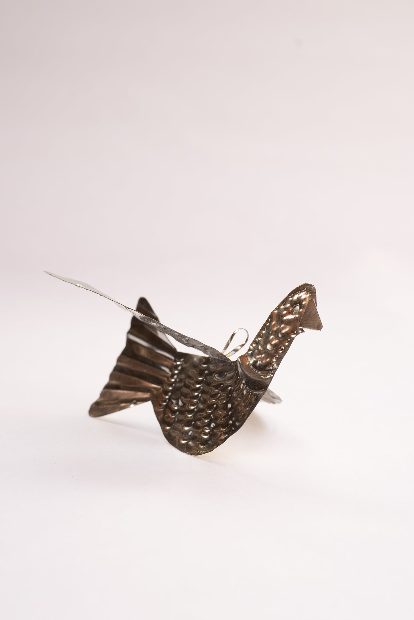 Hammered Metal Bird Ornament