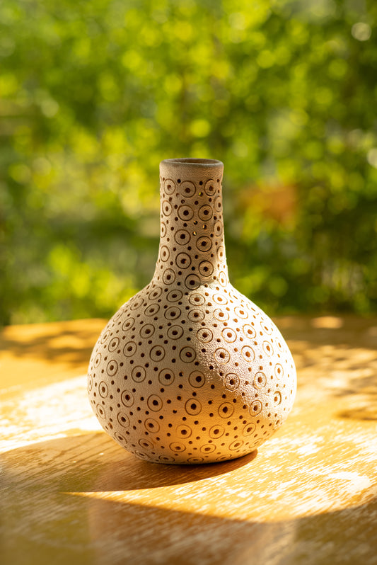 Oaxacan Cream Dot Vase