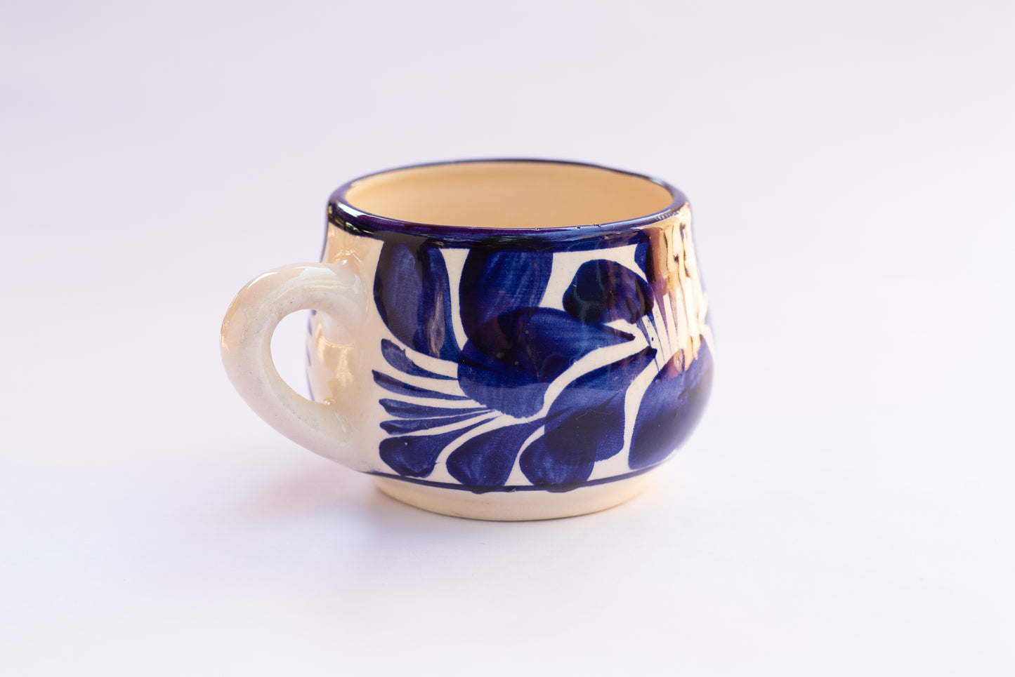 Oaxacan Blue Flower Ceramic Mugs - Set of Two