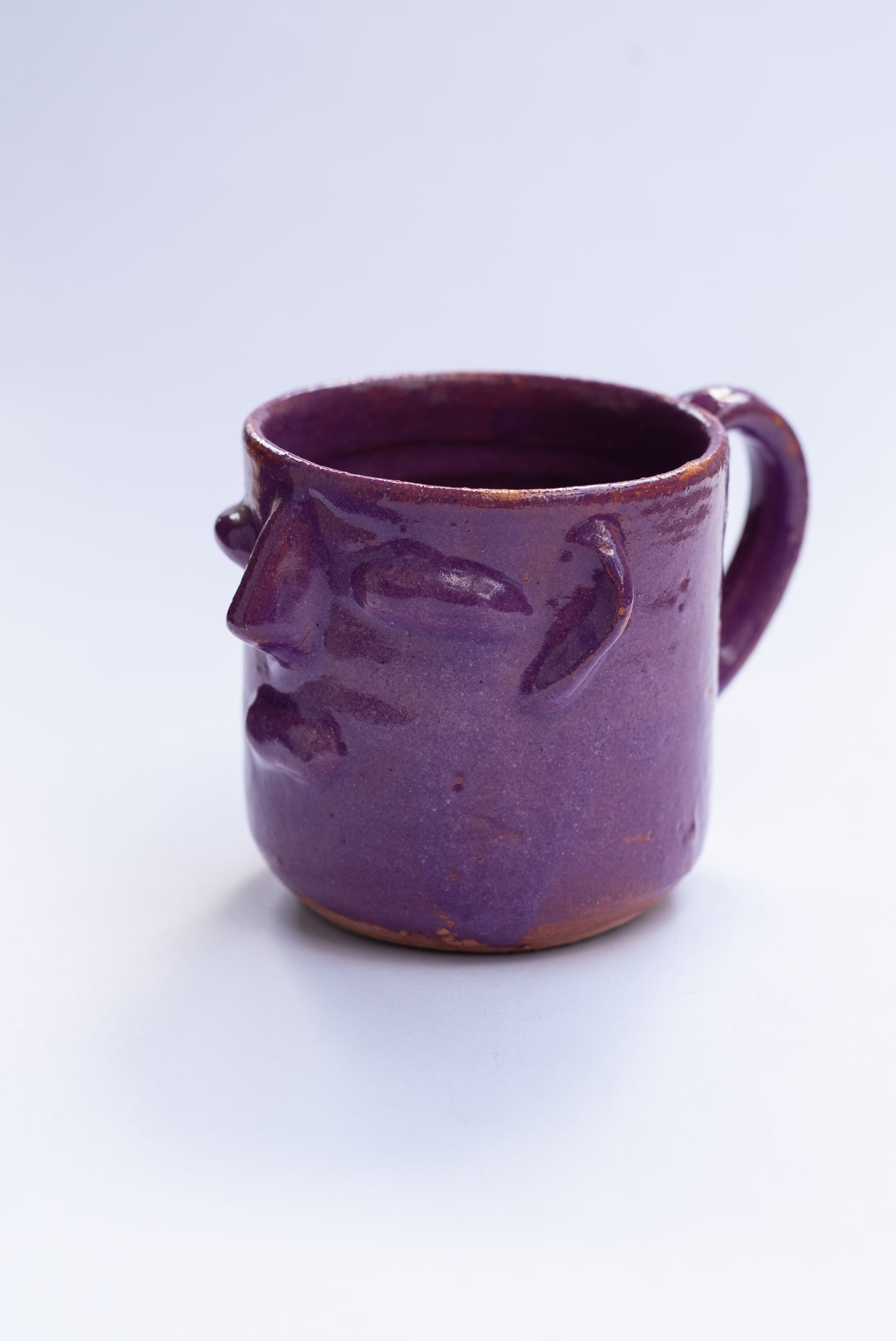 Purple Mug-Planter with Face