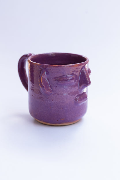 Purple Mug-Planter with Face