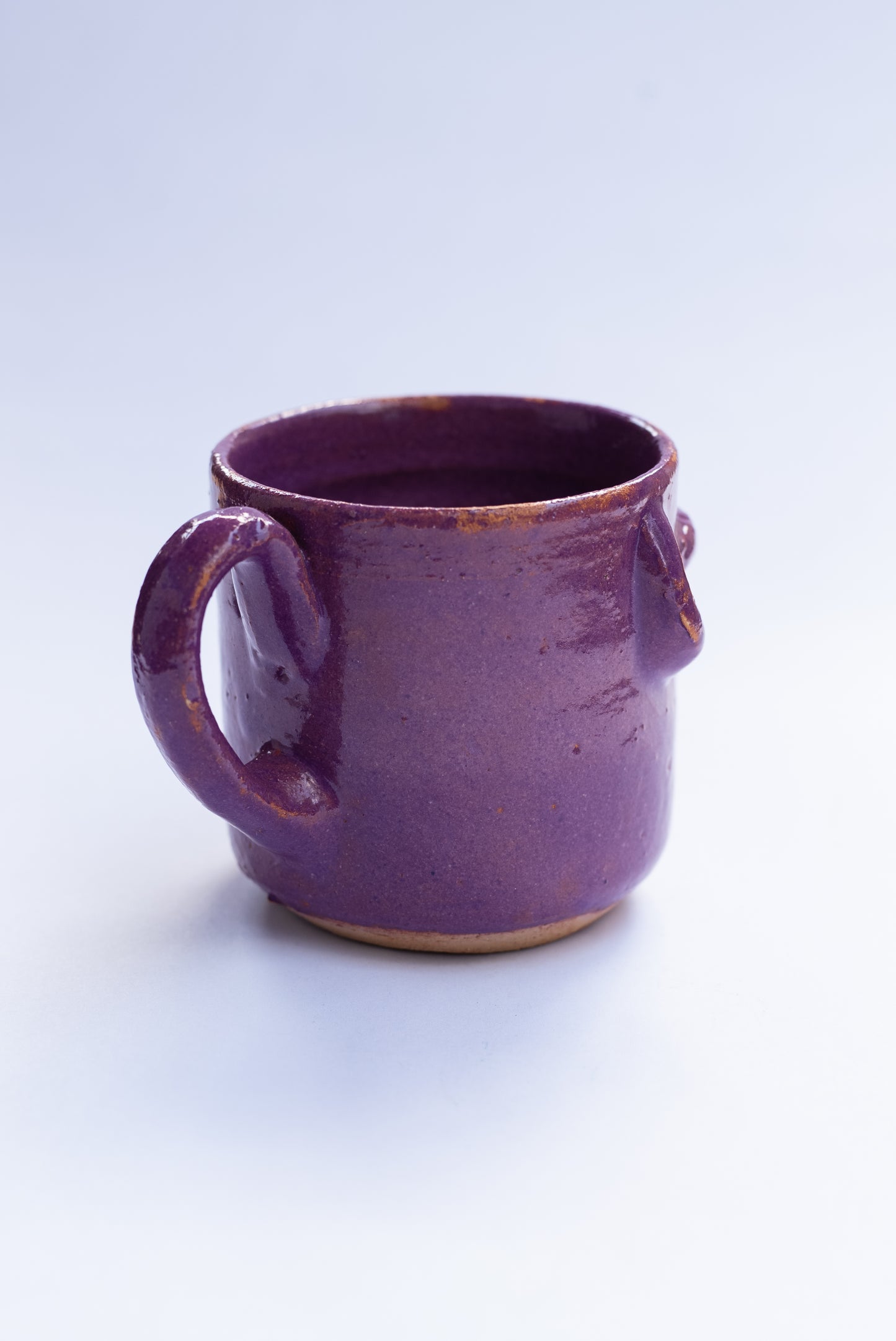 Purple Mug-Planter with Face