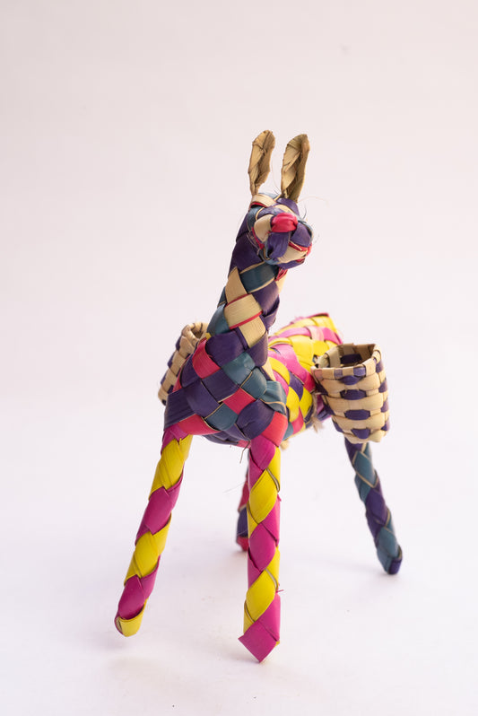 Handwoven Palm Donkey with Bell