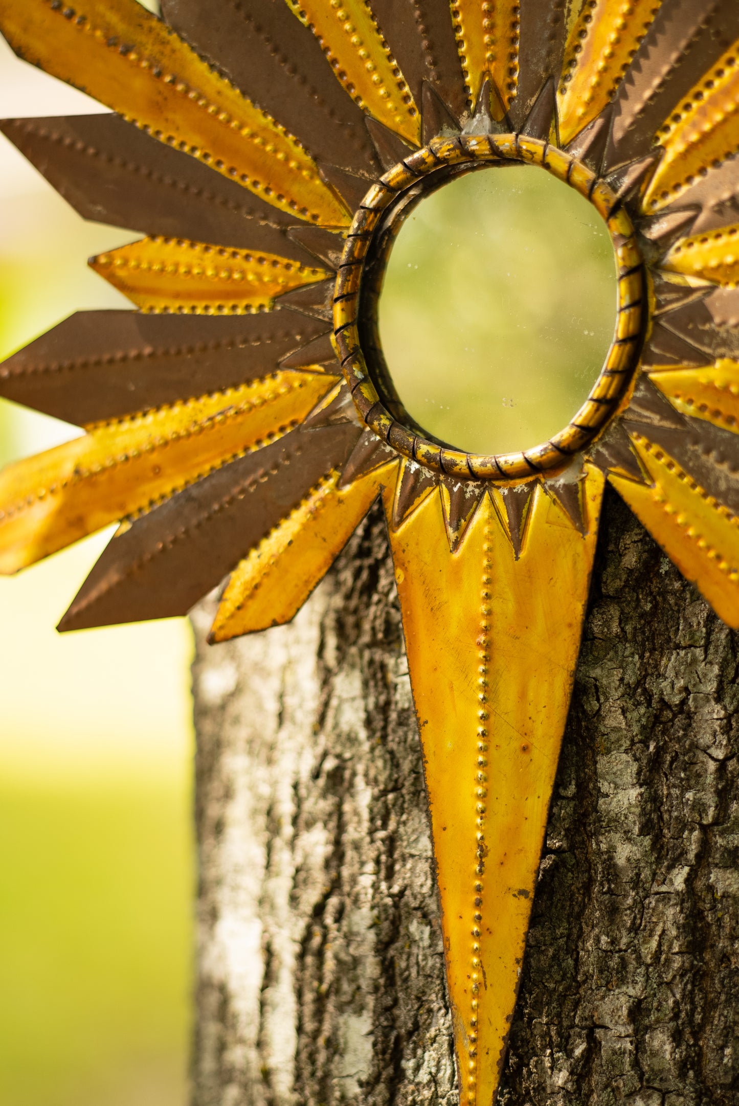 Hammered Metal Starburst Mirror