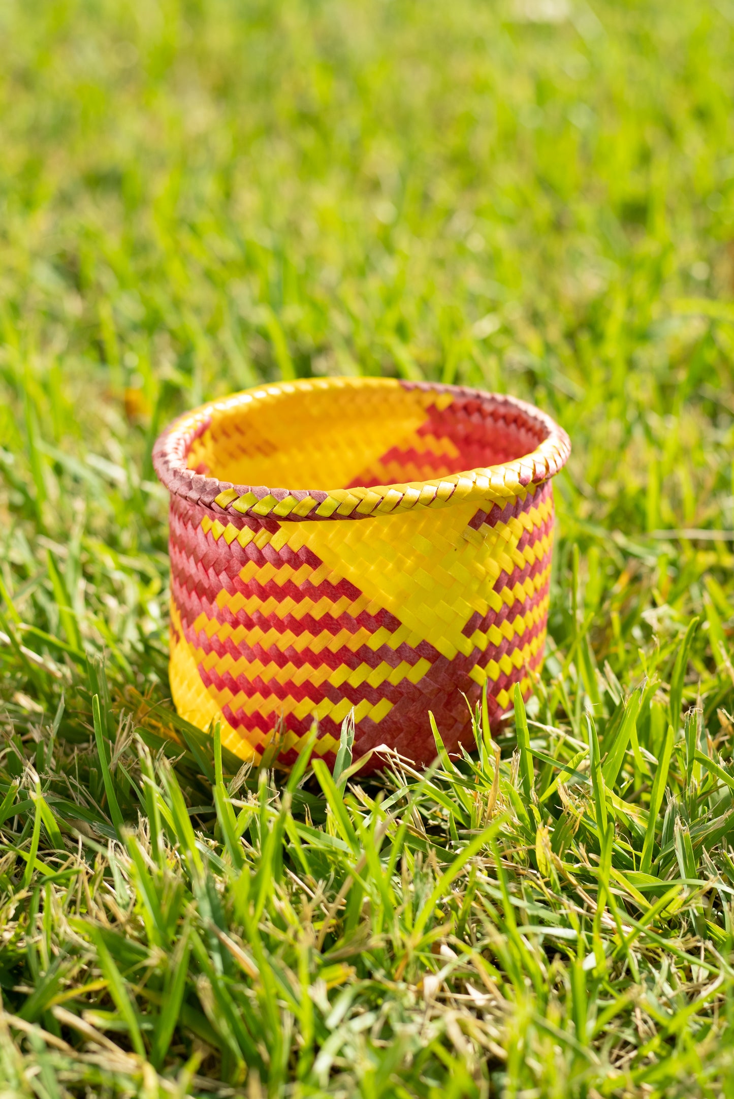 Neon Handwoven Basket-Planter - Small